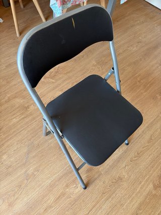 Silla Plegable Negra y Gris