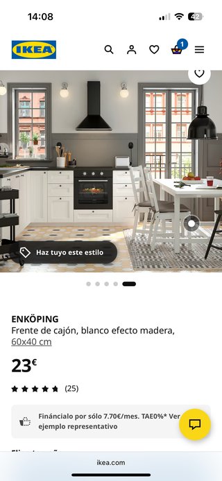 Frente de Cajón IKEA ENKÖPING Blanco Efecto Madera