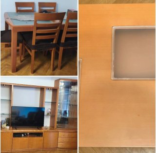Conjunto salón comedor madera