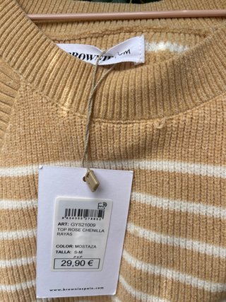 Top Brownie Rayas Beige Talla S-M