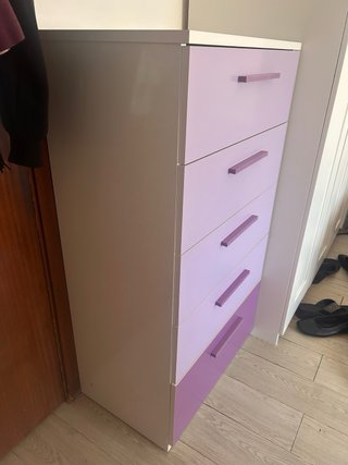 Cajonera lila de 5 cajones