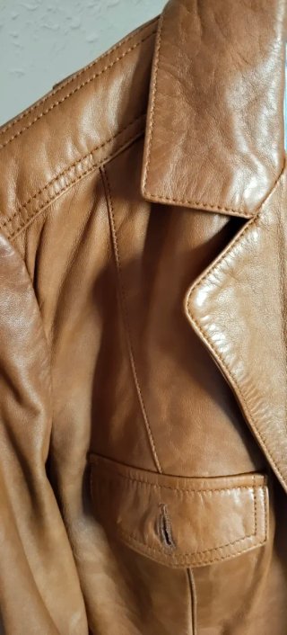 Chaqueta de cuero Massimo Dutti Marrón