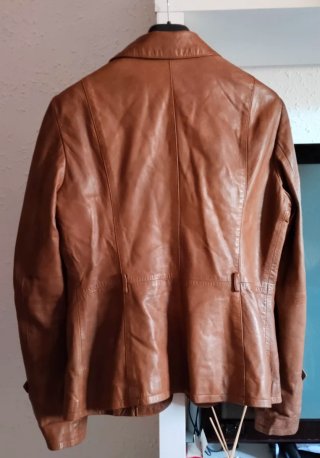 Chaqueta de cuero Massimo Dutti Marrón