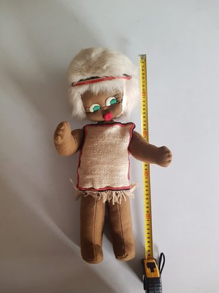 Muñeca antigua tela 40cm
