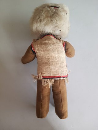 Muñeca antigua tela 40cm