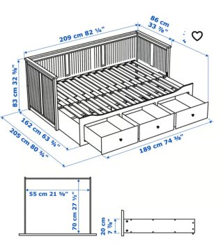 Cama Ikea Hemnes Blanca con Cajones
