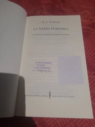 La tierra purpúrea W.h. Hudson
