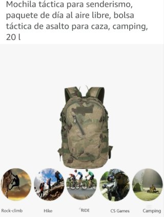 Mochila Táctica Camuflaje Verde