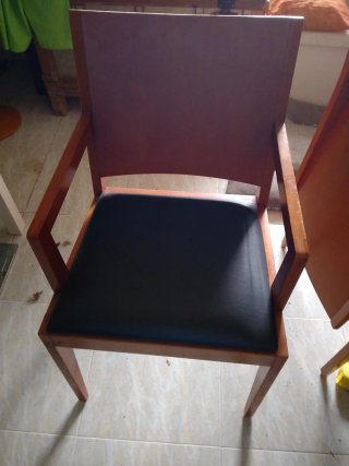 6 Sillas Comedor Madera y Cuero