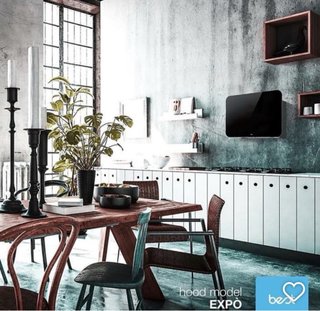 Cappa design vetro bianco Best Aeg Expò