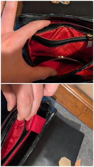 Borsa Love Moschino nera con dettagli oro