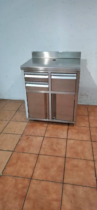 Mueble cafetero acero inoxidable