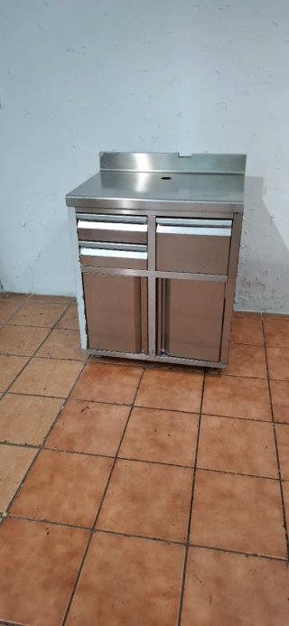Mueble cafetero acero inoxidable