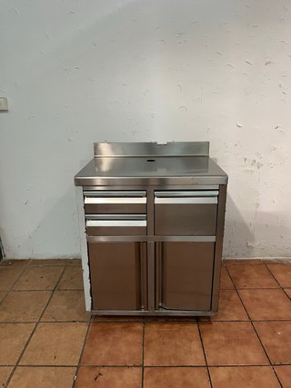 Mueble cafetero industrial acero inoxidable