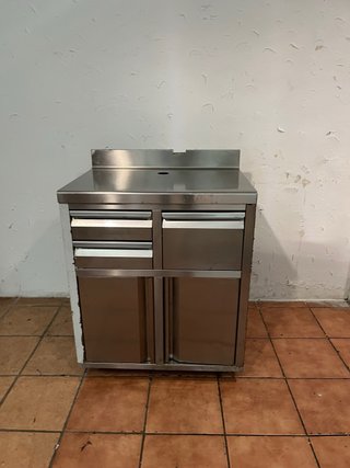 Mueble cafetero industrial acero inoxidable