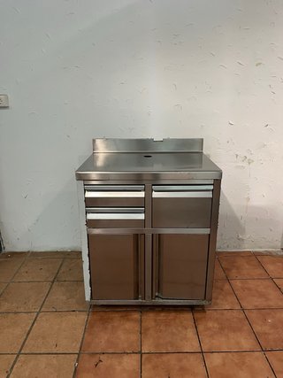 Mueble cafetero industrial acero inoxidable