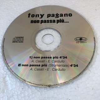 Tony Pagano Non Passa Più CD Singolo Promo Digipak