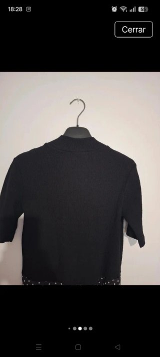 Vestido Zara Negro Lunares Blanco Talla M