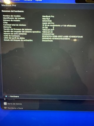 MacBook Pro 14" m4pro sin detalles