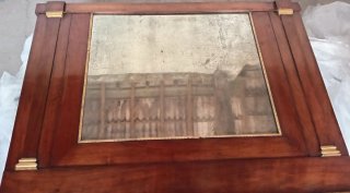 Specchio antico camino legno e oro fine '700
