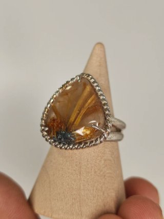 Anillo Plata Cuarzo Rutilado Estrella