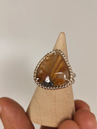 Anillo Plata Cuarzo Rutilado Estrella