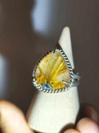 Anillo Plata Cuarzo Rutilado Estrella