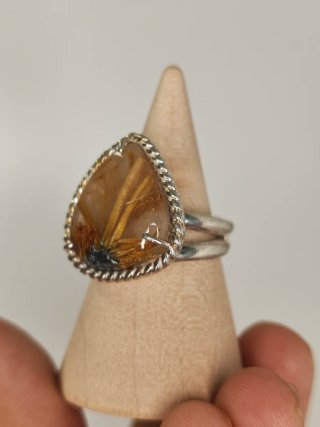 Anillo Plata Cuarzo Rutilado Estrella