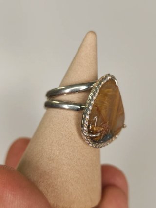 Anillo Plata Cuarzo Rutilado Estrella