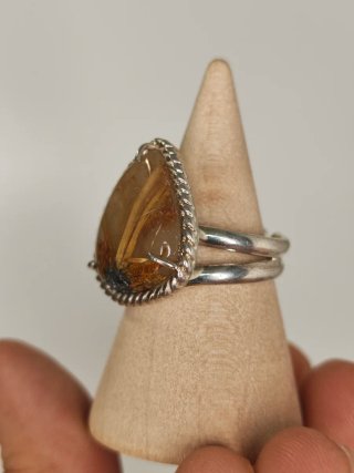 Anillo Plata Cuarzo Rutilado Estrella