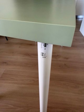 Mesa escritorio Ikea 120x60 cm verde y blanca