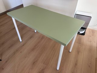 Mesa escritorio Ikea 120x60 cm verde y blanca