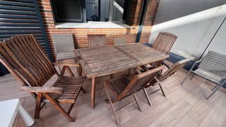 Conjunto Mesa Teka y Sillas Exterior