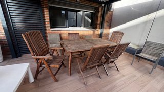 Conjunto Mesa Teka y Sillas Exterior