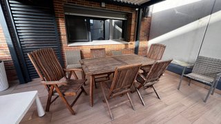 Conjunto Mesa Teka y Sillas Exterior