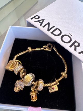 Pulsera Pandora Baño Oro Original.