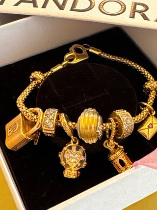 Pulsera Pandora Baño Oro Original.