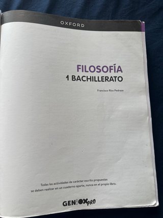 Filosofía 1º Bachillerato ISBN 9780190545697