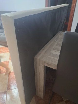 Cabecero de cama matrimonio polipiel blanco