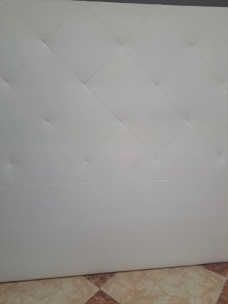 Cabecero de cama matrimonio polipiel blanco