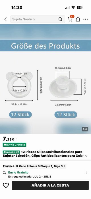 Piezas sujetar edredón (pack 4), tengo 2 sin abrir