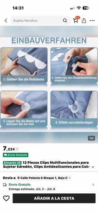 Piezas sujetar edredón (pack 4), tengo 2 sin abrir