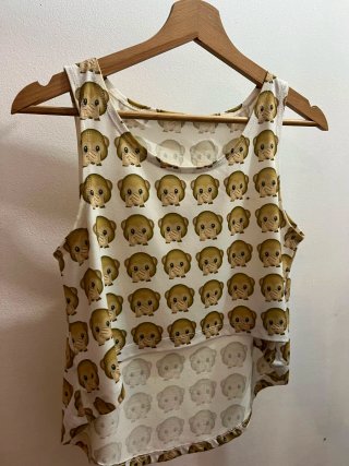 Camiseta sin mangas con estampado de monos