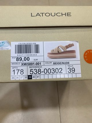 Sandalias Latouche Talla 39