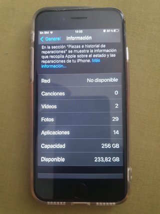 iPhone 8 256 GB Batería 98% Solo WiFi
