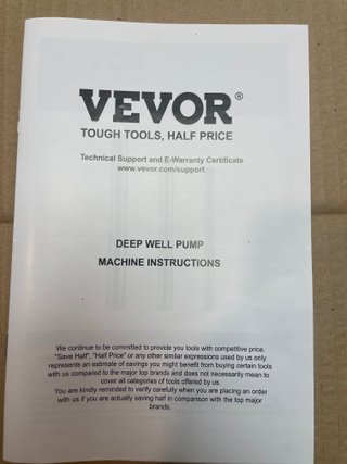 Bomba Pozo Profundo VEVOR 1500W Inox