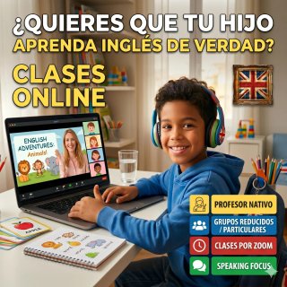 Clases Inglés online para niños profesor nativo