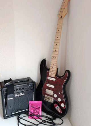 Guitarra eléctrica y amplificador