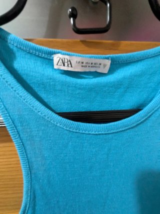 Top Zara Azul Turquesa Talla S