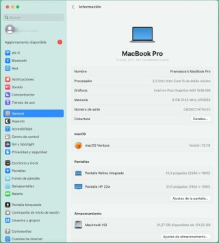 Macbook Pro 13 (2017) - 8GB RAM - 128GB SSD
